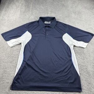 Cutter And Buck‎ Drytech Polo Shirt Short Sleeve Mens Large Navy Blue